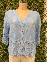 Plain Cotton Lace Detail Button Front Top (5 Colours)