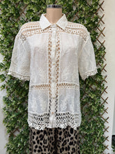 Plain Lace And Embroidered Detail Shirt (2 Colours)