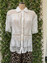 Plain Lace And Embroidered Detail Shirt (2 Colours)