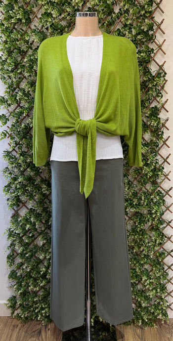 Juliette Plain Fine Knit Tie Front Shrug (7 Colours)