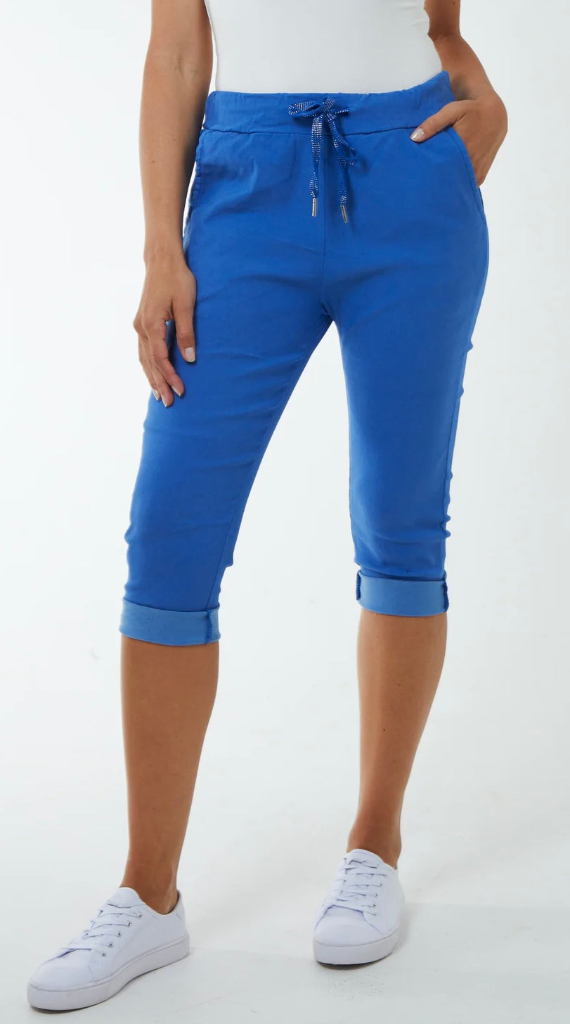 Super Stretchy Drawstring Capri Trousers (8 Colours) – Missy Online: Shoes,  Fashion & Accessories Based in Leeds