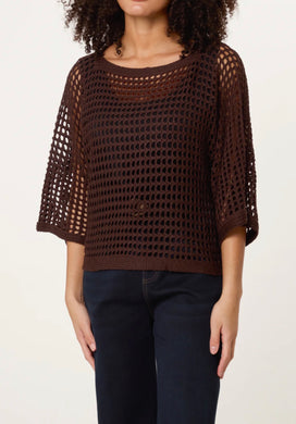 Plain Round Neck Crochet Top (4 Colours)