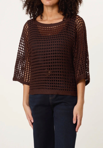 Plain Round Neck Crochet Top (4 Colours)