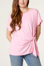 Plain Jersey Stretchy Tie Side Short Sleeve Top (4 Colours)
