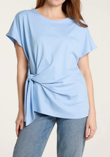 Plain Jersey Stretchy Tie Side Short Sleeve Top (2 Colours)