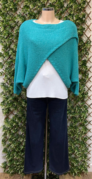 Josie Plain Knit Crossover Jumper (8 Colours)