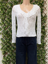 Jocelyn Plain Stretchy Lace Frill Front V-Neck Top (3 Colours)