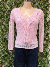 Jocelyn Plain Stretchy Lace Frill Front V-Neck Top (3 Colours)