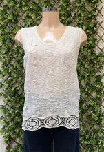 Plain Cotton Embroidered And Crochet Detail Sleeveless Top (3 Colours)
