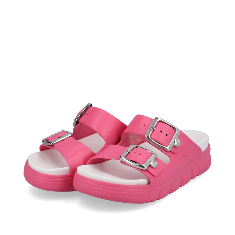 Rieker Eva P2180-32 Pink Slider Sandals