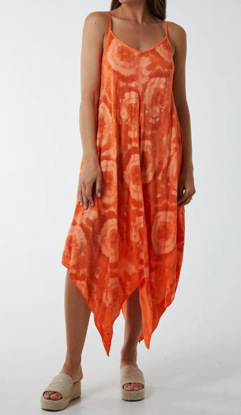 Hanky Hem Tie Dye Print Cami Dress (4 Colours)