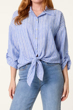 Cotton Mix Striped Tie Front Shirt (3 Colours)
