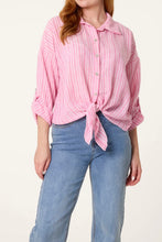Cotton Mix Striped Tie Front Shirt (3 Colours)