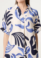 Blue Monstera Leaf Print Dress