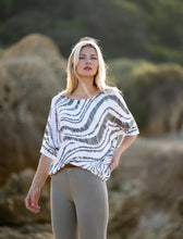 Marble 7336 Khaki And White Wave Print Sweater