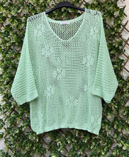 Plain V-Neck Crochet Short Sleeved Top (3 Colours)