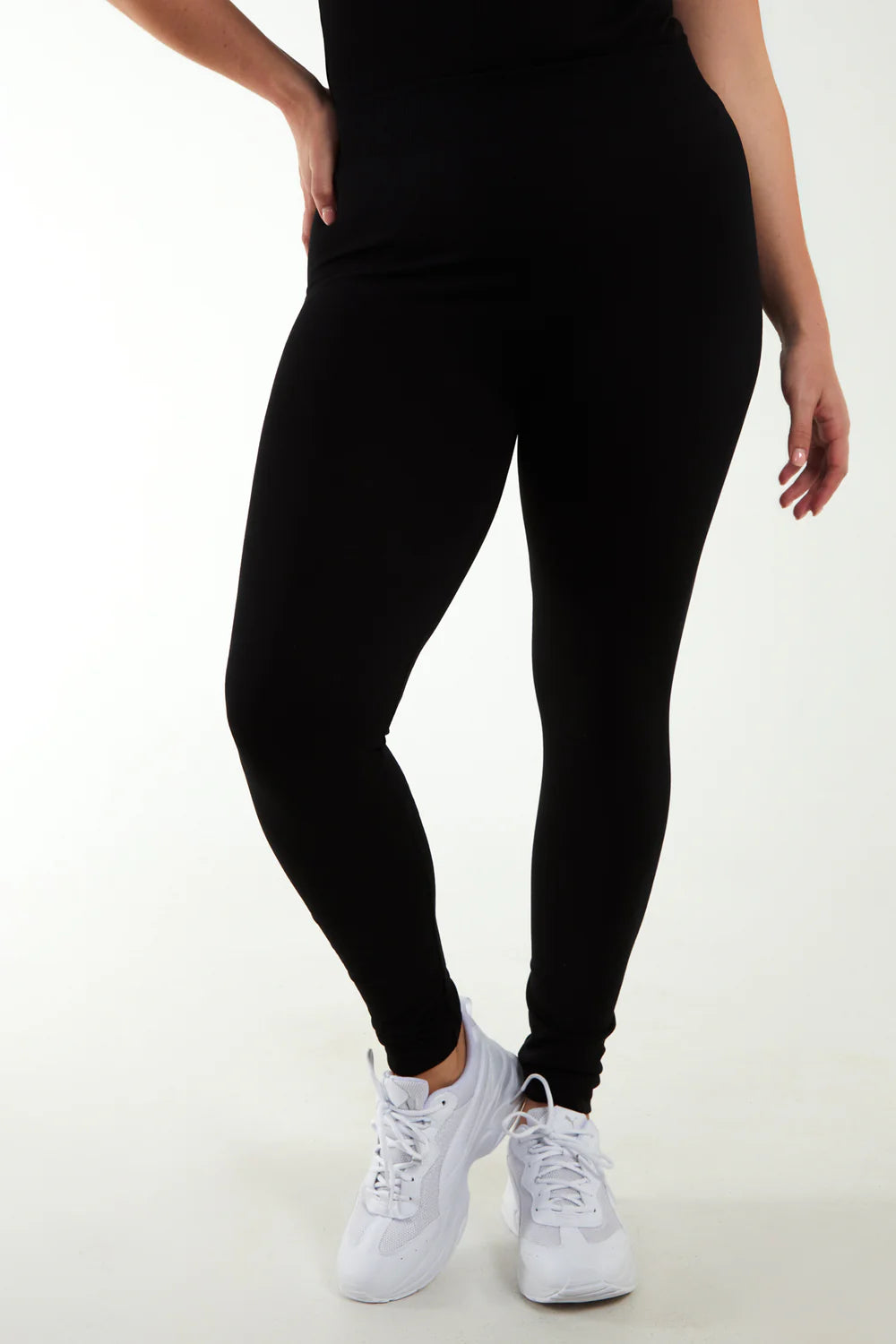 Curved Collection Black Basic Fleece Lined Leggings Missy Online Shoes Fashion Accessories Based in Leeds