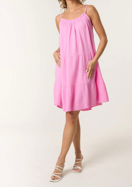 Plain Cotton Cami Tiered Midi Dress (2 Colours)