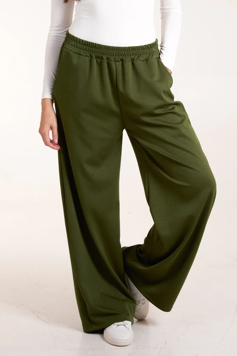 Plain Stretchy Jogger Style Wide Leg Trousers 2 Colours Missy Online Shoes Fashion Accessories Based in Leeds