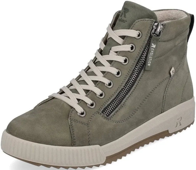 Rieker Evolution W0164-54 Cuba Moor Green Leather Lace-Up