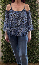 Toyah Leopard Print Cold Shoulder Chiffon Style Top (3 Colours)