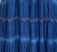 Tie-Dye Denim Bardot Midi Dress with Stitch Detail (2 Colours)