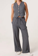 Pinstripe Waistcoat And Wide Leg Trousers Co-Ord Set (2 Colours)