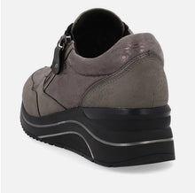 Remonte D0T01-42 Morelia Taupe And Gunmetal Leather Wedge Trainers