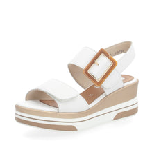 Remonte D1P50-80 White Leather Wedge Sandals
