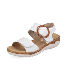 Remonte R6853-80 Rock White Leather Low Wedge Sandals