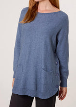 Plain Slash Neck Jumper With Side Button Detail And Front Pockets (4 Colours)