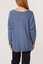 Plain Slash Neck Jumper With Side Button Detail And Front Pockets (4 Colours)