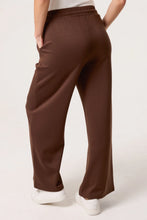 Plain Chocolate Pintuck Wide Leg Jogger Style Trousers