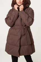 Plain Mid-Length Puffer Coat With Fur Hood (2 Colours)
