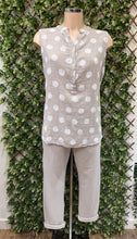 Paris Spotty Linen Mix Sleeveless Top (2 Colours)
