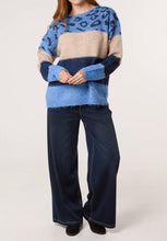 Animal Print Colour Block Knitted Jumper (2 Colours)