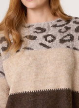 Animal Print Colour Block Knitted Jumper (2 Colours)