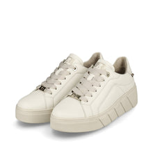 Rieker W0503-80 R-Evolution Ecru Leather Lace-Up Trainers