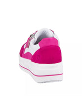 Remonte D1C00-81 Rock Leather White With Magenta Trim Flatform Trainers