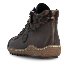 Rieker L7514-25 Brown And Leopard Print Detail Tex Trainer Boots