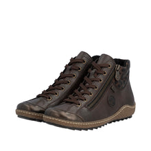 Rieker L7514-25 Brown And Leopard Print Detail Tex Trainer Boots