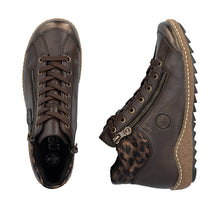 Rieker L7514-25 Brown And Leopard Print Detail Tex Trainer Boots