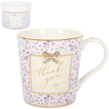 Fine China Mug With Gold Dimante Bow (10 Designs)