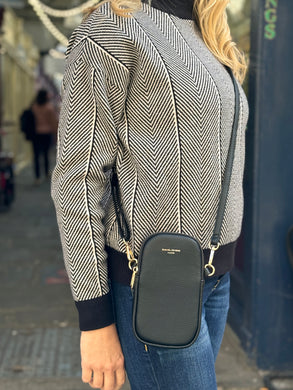 David Jones CM6814A Double Zip Pocket Crossbody Phone Bag (4 Colours)