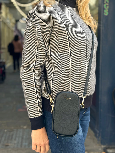 David Jones CM6814A Double Zip Pocket Crossbody Phone Bag (4 Colours)