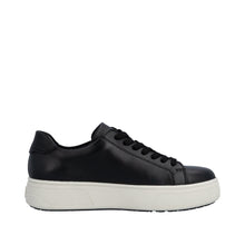 Rieker M7701-01 Lugano Black Leather Flatform Trainers
