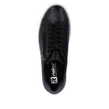 Rieker M7701-01 Lugano Black Leather Flatform Trainers