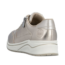 Rieker N9501-90 Artigo Metallic Champagne Leather Wedge Wide Fitting Trainers