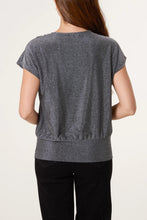 Metallic Stretchy Cowl Neck Drape Top (2 Colours)