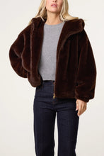 Luxurious Hooded Fur Zip Front Jacket (2 Colours)